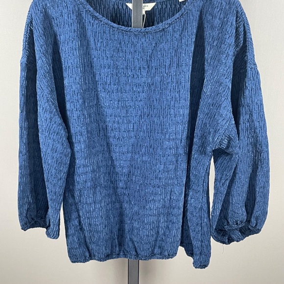 NEW Max Studio Shirt Womens Large blue boho casual classic - Picture 3 of 11